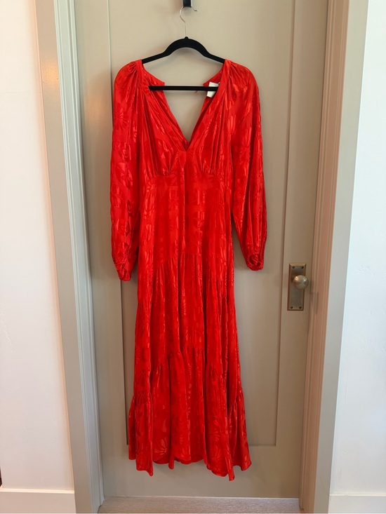 FARM Rio Dresses & Skirts - FARM Rio Vibrant Red Jacquard Maxi Dress